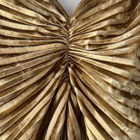 Anthropologie Delfi Collective Pleated V-Neck Velvet Sheath Gown size M - Picture 8 of 9